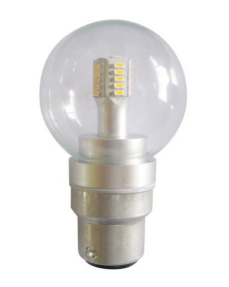GLOBE LED BC F/RND 4W 5000K CLR 320 Lm