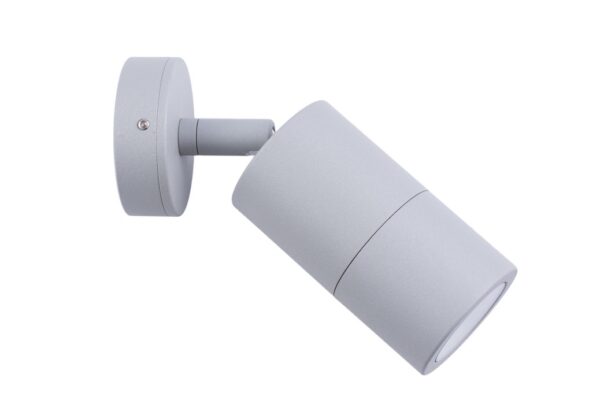 PILLAR S/ADJ GU10 Matt Grey IP65 RND B/Plate