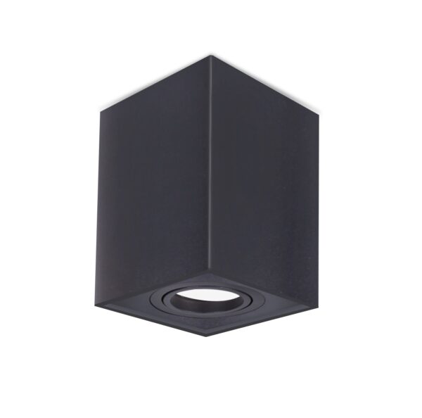 D/L FIXED S/M Gimbal GU10 SQ Matt Blk IP20 L125 x W97mm
