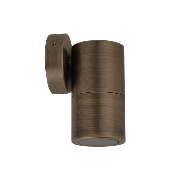 PILLAR FIXED 12V MR16 Rustic Brass IP65 RND B/Plate