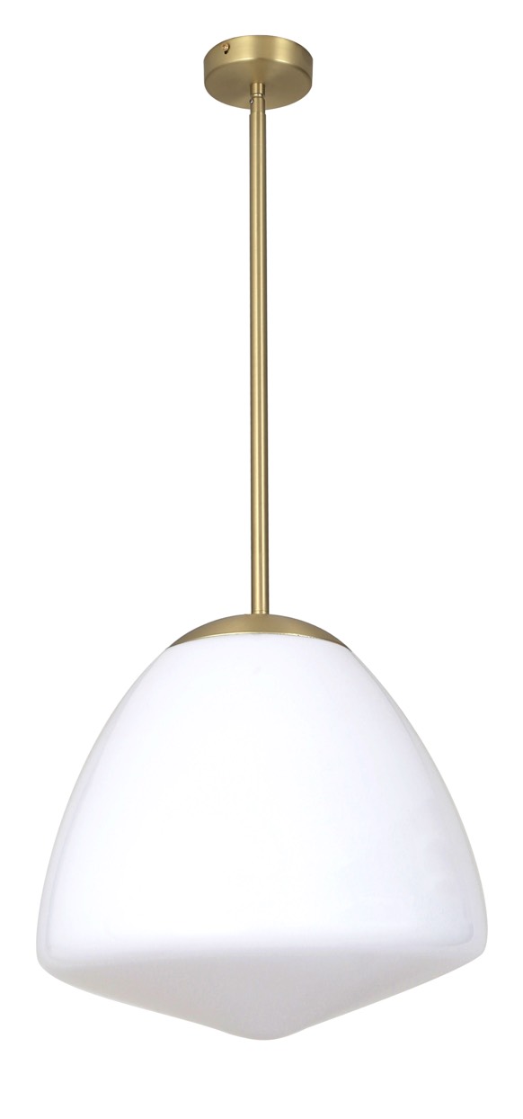 PENDANT ES Antique Brass / Frosted (Matt) Tipped Dome Glass OD350mm