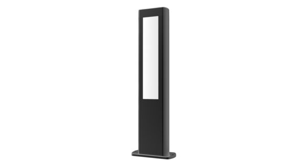 BOLLARD 12.5W RECT Matt Blk 3K IP54 H500mm 2 Diff 645 Lm