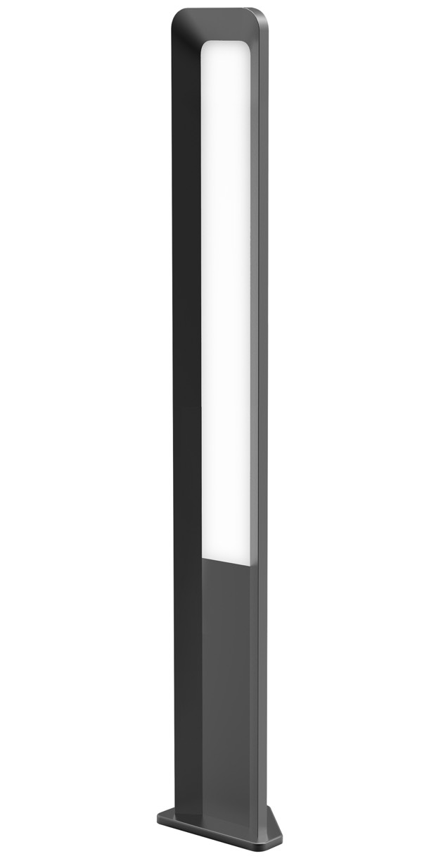 BOLLARD 13W RECT Dark Grey 3K IP54 H800mm 242.19 Lm