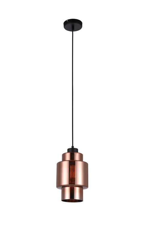 PENDANT ES Copper Coloured Glass DBL CYLINDER OD170mm