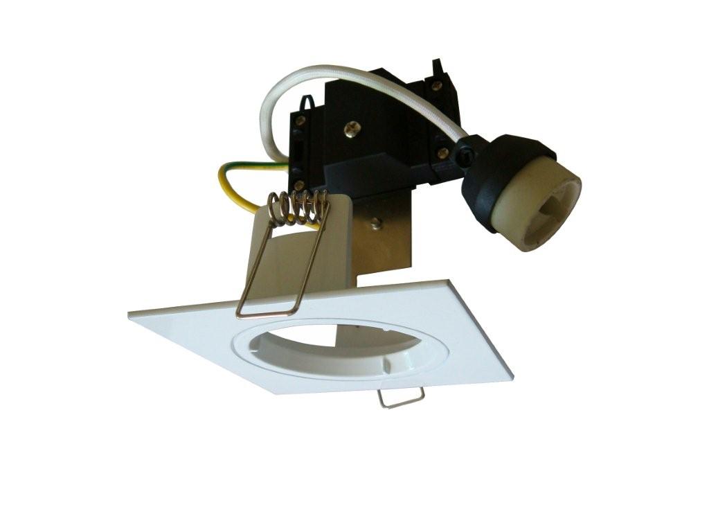 D/L FITTING FIXED GU10 SQ WH 70mm w/Lampholder