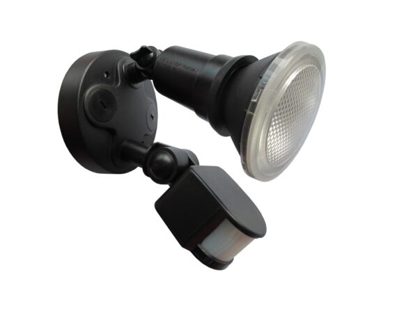 SECURITY S/ADJ ES Blk 5K IP44 incl 10W PAR30 w/sensor