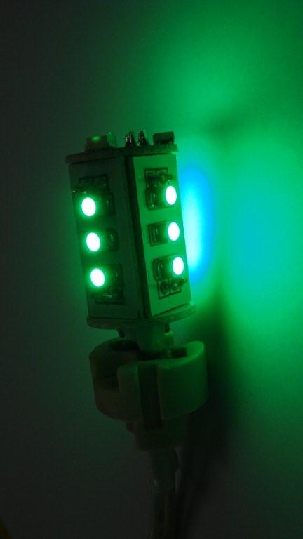 GLOBE LED 12V DC G4 Corn Cob 1.54W Green 21 Lm