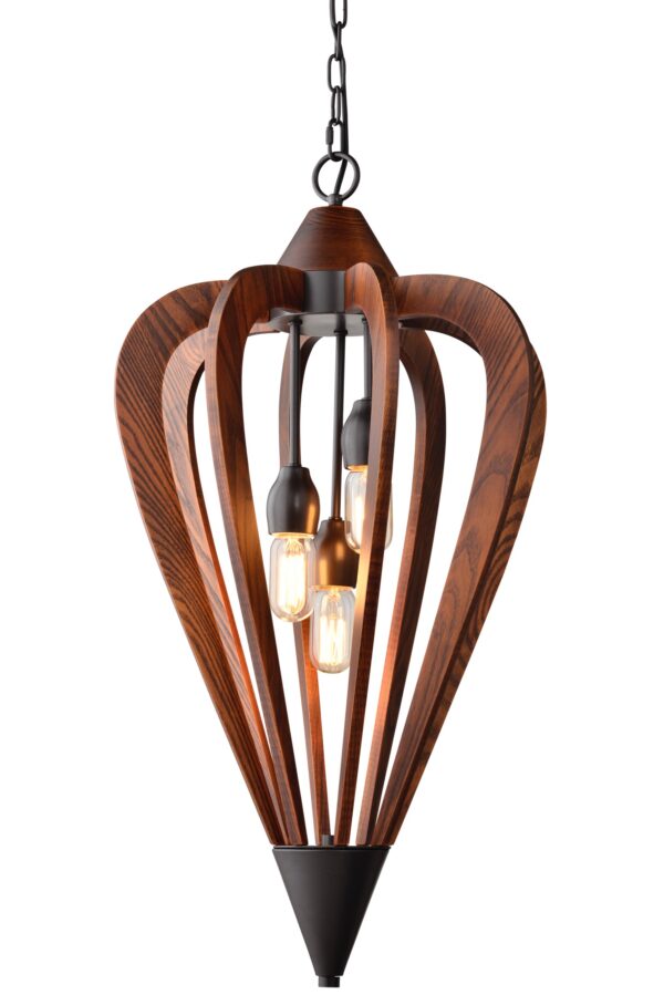 PENDANT ESx3 Tuscan Coffee Cherry Wood MED ARROW OD420mm