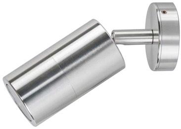 PILLAR S/ADJ GU10 Shiny Silv IP65 RND B/Plate