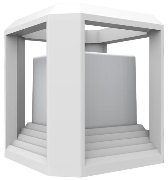 WALL S/M 20W SQ Matt Wh 3K IP65 4 x Opal Diff 850 Lm