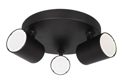 SPOT 3/ADJ GU10 Blk IP20 RND Base OD230mm x H25mm