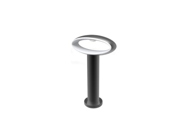BOLLARD 9W OVAL (Open) Matt Blk 3K IP54 H300mm 368 Lm