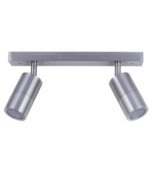 PILLAR D/ADJ GU10 Titanium IP44 RECT BAR B/Plate