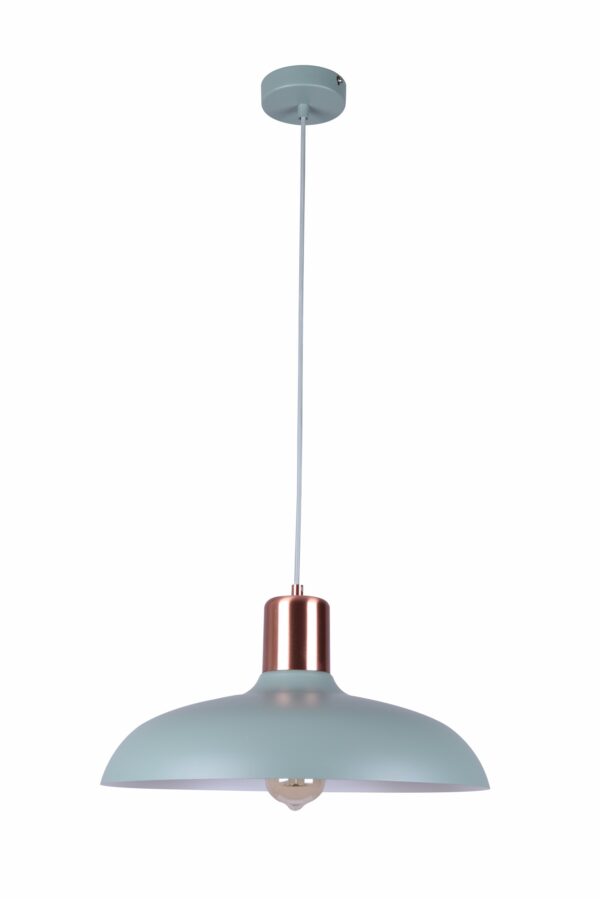PENDANT ES Matt Green DOME w/Copper Highlight OD400mm