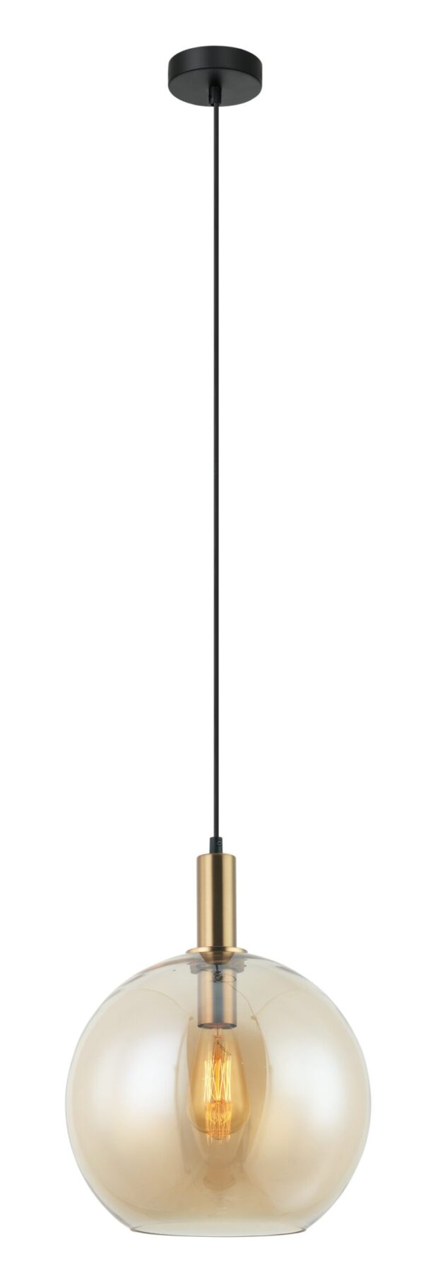 PENDANT ES 40W Amber Wine Glass With Extended Bronze Highlig