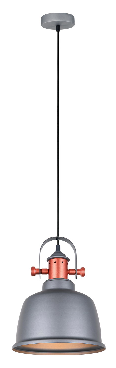 PENDANT ES  Matt Grey BELL with Cop Highlight OD225mm