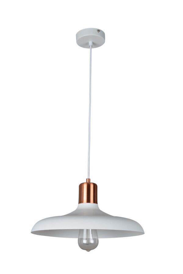 PENDANT ES Matt Wh DOME w/Copper Highlight OD400mm