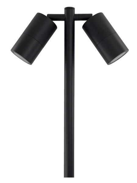 SPIKE D/ADJ 12V MR16 Blk IP65 L1000mm Cable encl Post