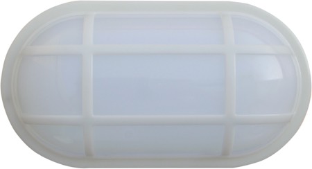 BULKHEAD 20W OVAL Wh 5K IP65 Opt Cage 1700 Lm