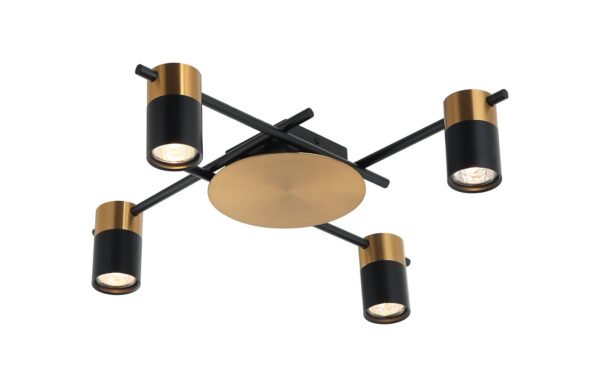 SPOT GU10 X 4 Interior Ceiling BrassBlk OD520mm H120mm Adj