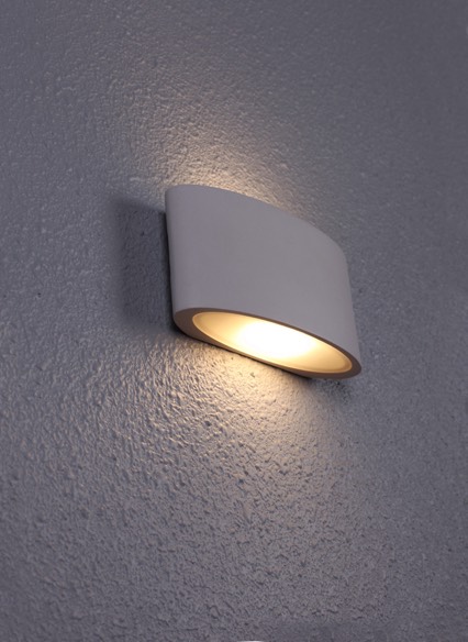 WALL S/M Up/Dn 6.8W CURVED Sand 3K IP54 605 Lm