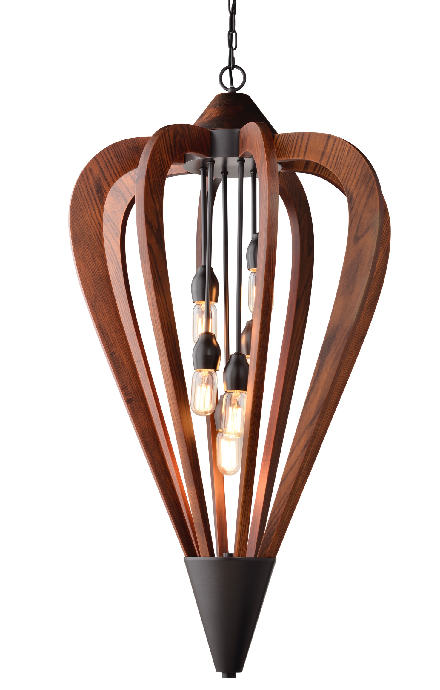 PENDANT ESx6 Tuscan Coffee Cherry Wood LGE ARROW OD588mm