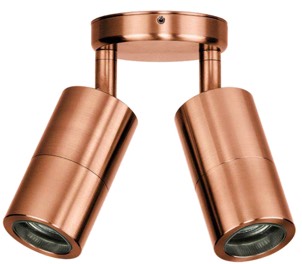 PILLAR D/ADJ GU10 Cop IP54 RND B/Plate