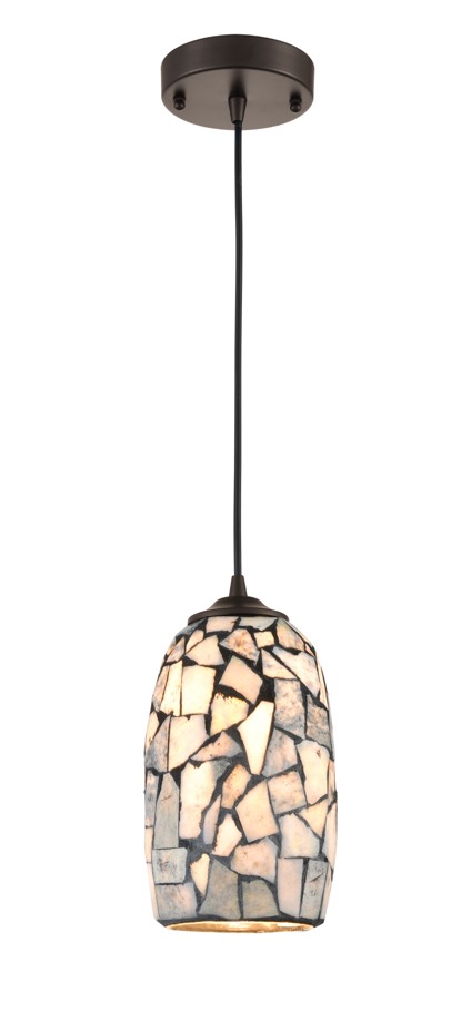 PENDANT ES Dark Stone Mosaic Glass ELLIPSE OD136mm