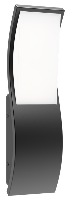 WALL S/M 7W Wavy Rect Dark Grey 3K IP65 509 Lm