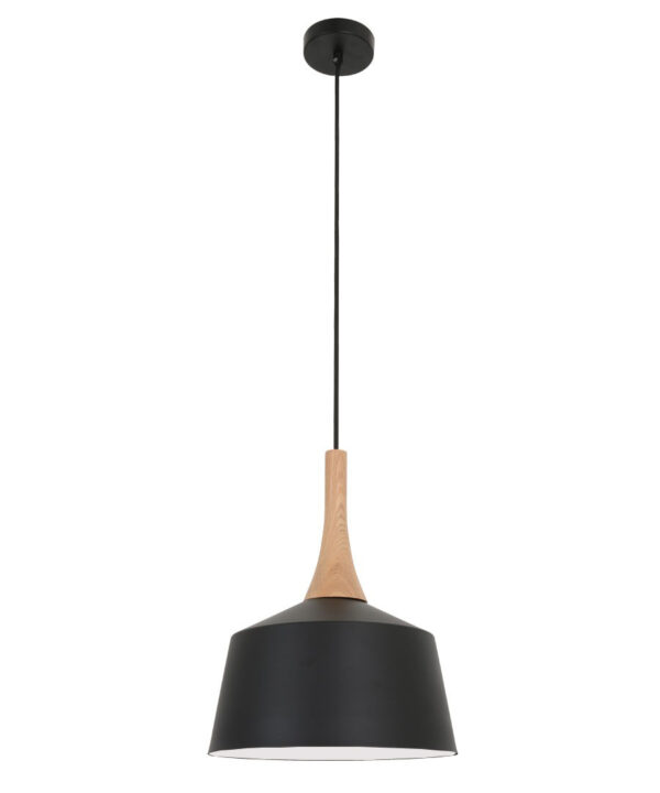 PENDANT ES Blk SML ANGLED DOME OD270mm