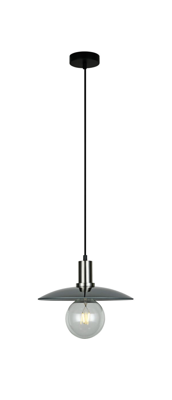 PENDANT ES Smoke Glass Coolie w/ S/C Highlight OD300mm