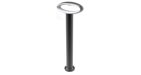 BOLLARD 9W OVAL (Open) Matt Blk 3K IP54 H500mm 350 Lm