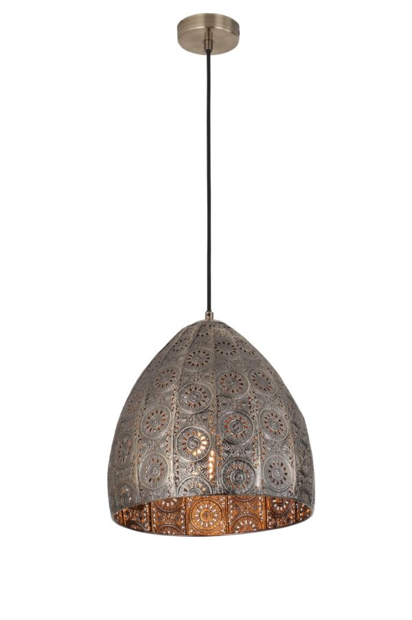 PENDANT ES 60W Embossed Ellipse Aged Brass Steel OD310mm X L320m