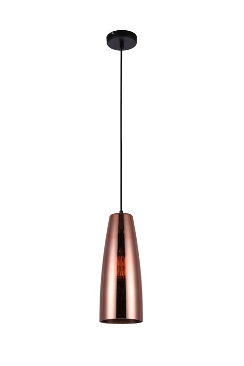 PENDANT ES Copper Coloured Glass ELLIPSE OD135mm