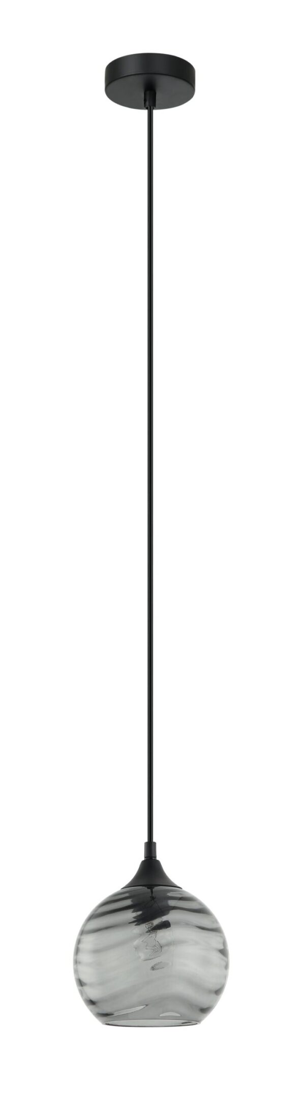 PENDANT ES OD170mm H180mm Wine Glass Smokey BLK Wavy Glass