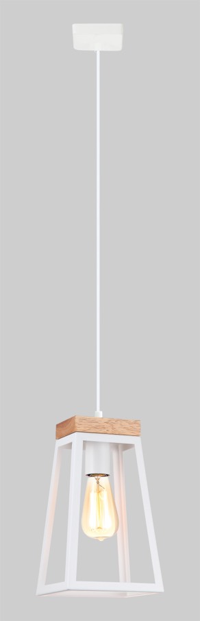 PENDANT ES Matt Wh Wood TRAPEZIUM OD170mm