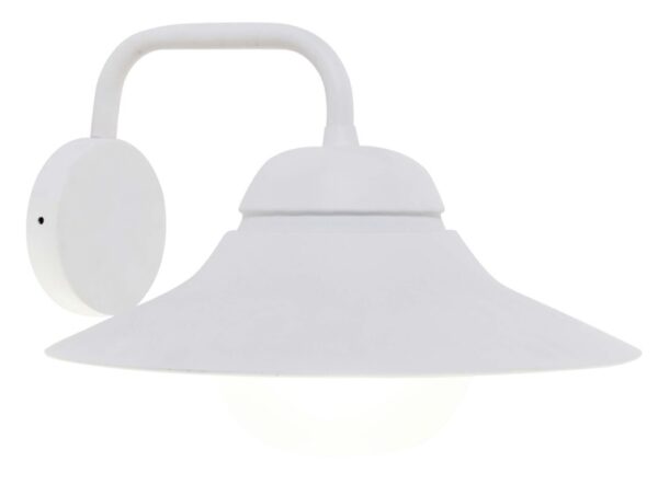 WALL S/M ES Sun Hat Matt Wh IP44 Frosted Glass Diff