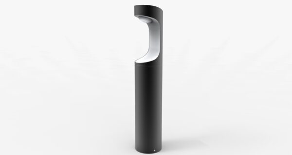 BOLLARD 9W RND Matt Blk w/Wh 3K IP54 H500mm 350 Lm