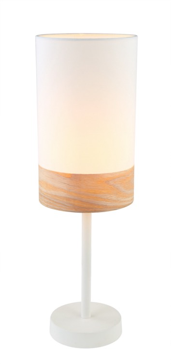 TABLE ES SML Wh Cloth OBLONG OD150mm w/Wood Veneer Trim