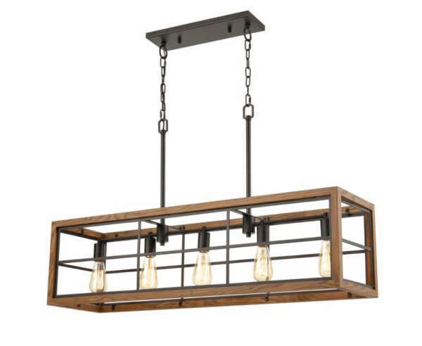PENDANT ESx5 Rect Medium Oak Wood L 1066mm