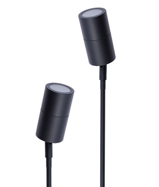 SPIKE S/ADJ 12V MR16 Blk IP65 L626mm Cable encl