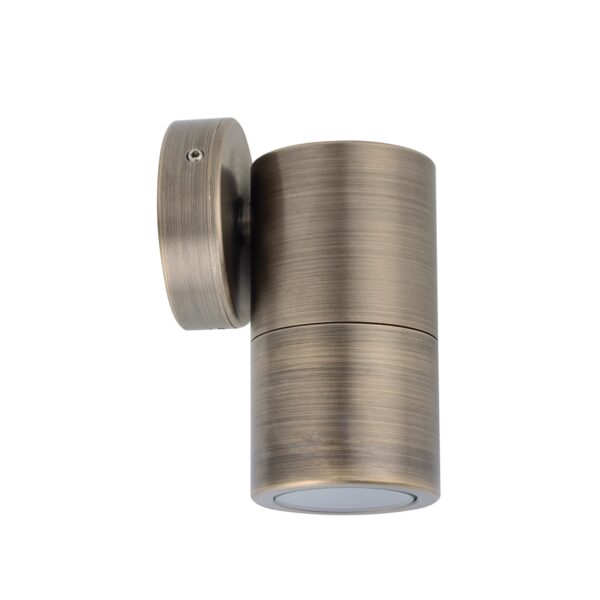 PILLAR FIXED GU10 Solid Rustic Brass IP65 RND B/Plate