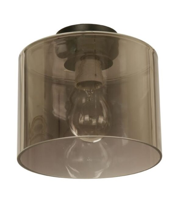 DIY Batten Fitting Smoke Glass OBLONG OD180mm w/Blk