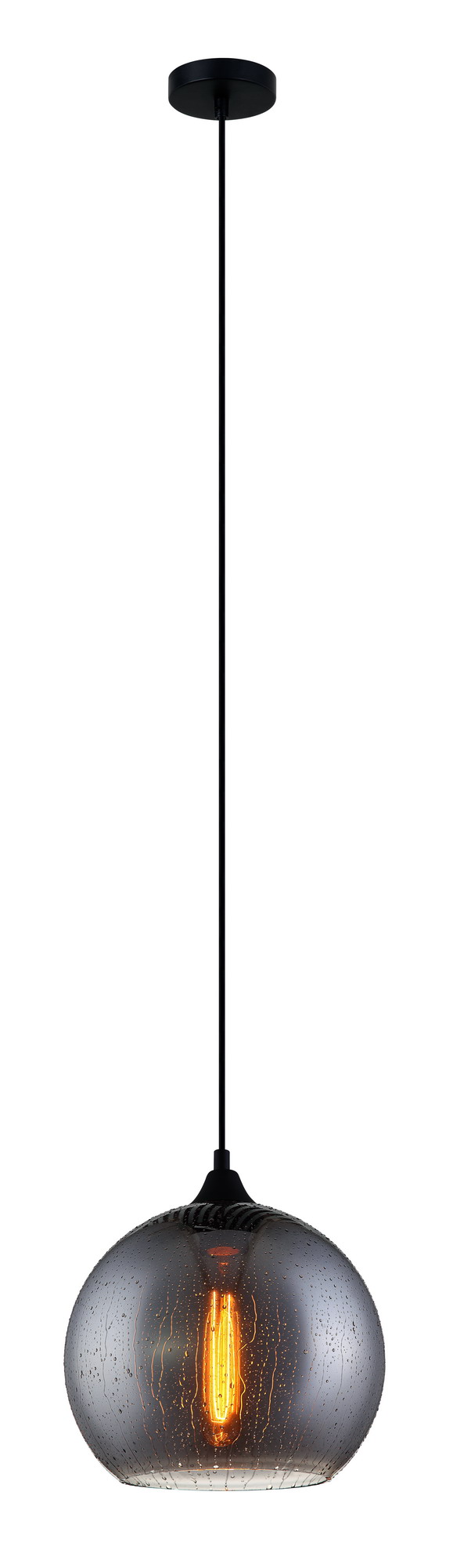 PENDANT ES Smoke Blk (Glass) WINE GLASS w/Raindrop OD250mm