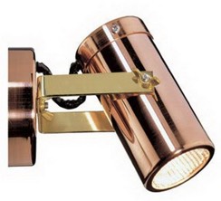 SPOT S/ADJ 12V MR16 Cop IP54 Brass Bracket A/Glare