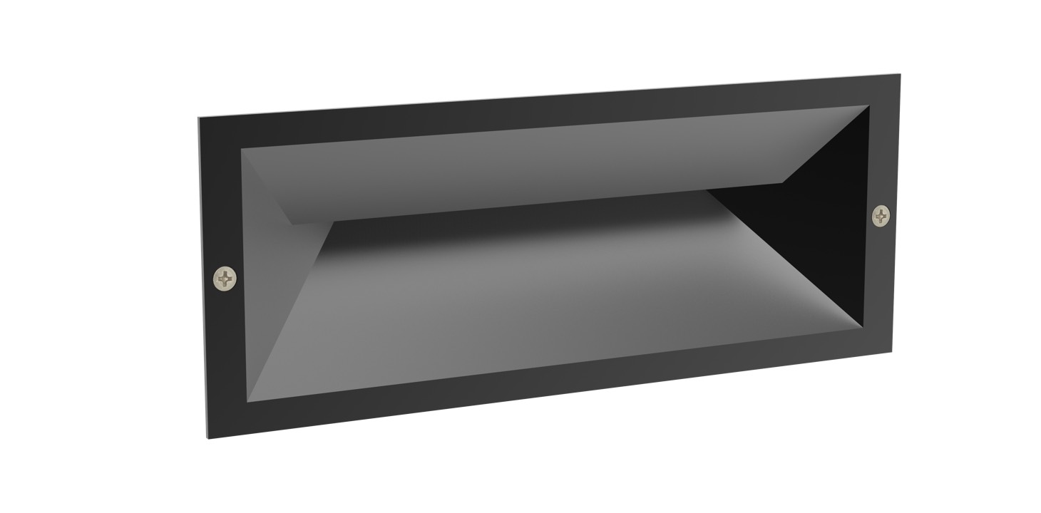 WALL RECD 13W LED TRI 305Lm IP65 RECT BRICKLIGHT Dark Grey