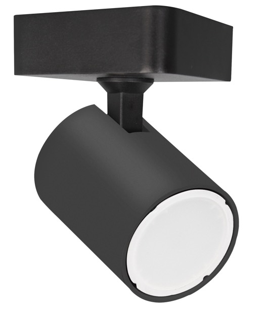 SPOT GU10 1 LIGHT/ADJ SQ BASE BLK IP20