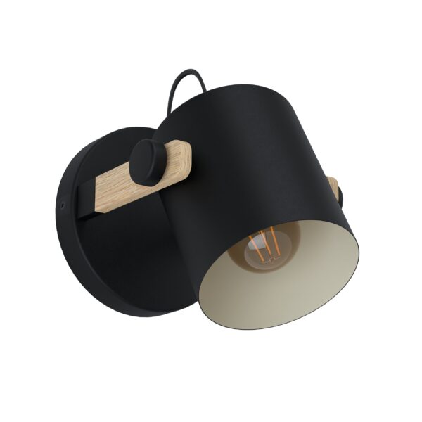 HORNWOOD W/L 1X28W E27 BLK/LIGHT WOOD