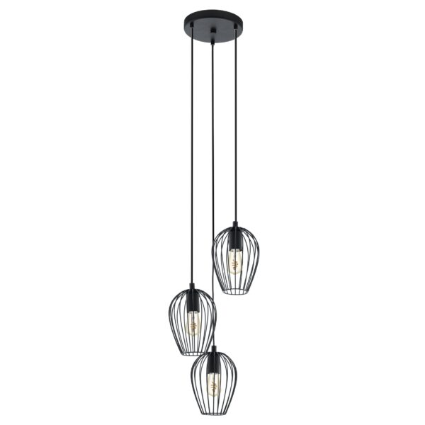 NEWTOWN H/L 3X60W E27 BLK CLUSTER