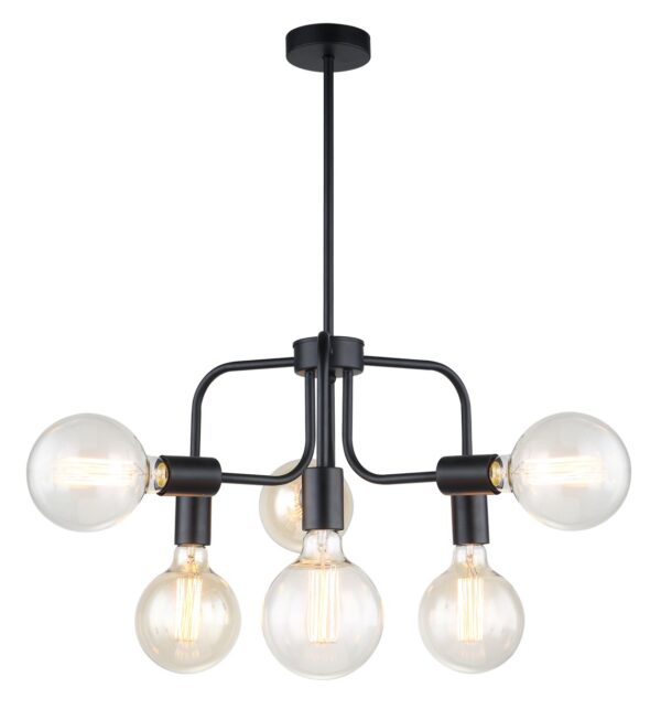 PENDANT ES x 6 Matt Blk w/6 arms OD420mm